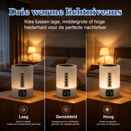 Bluetooth Speaker met Wekker en LED Nachtlampje - 6-in-1 White Noise Machine en Slaaphulp, Dimbare Nachtlamp met 48 Kleuren, Digitale Wekker met Snooze, MP3-Speler en Handsfree Bellen — thumbnail 3