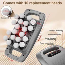 Massagegun 20 koppen - 9 snelheden - ergonomische handmassager - ontspanning voor het hele lichaam - ShopVlot — thumbnail 4