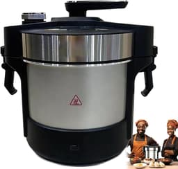 Elektrische Yam Maker - Fufu Machine - Afrikaanse Swallows Maken - Automatisch Plet Systeem - 6 Liter - Zilver — thumbnail 1