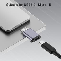 USB C naar B Adapter - Converter Kabel - Bestanden Overzetten - 10 Gbps Data Snelheid - 1 Stuk - Zwart — thumbnail 4