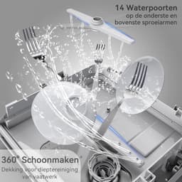 Lìon® Mini Vaatwasser - Afwasmachine - Vrijstaande Vaatwasser - Grijs - 43cm x 43cm x 46cm — thumbnail 5