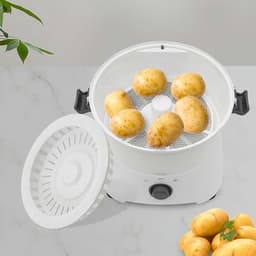 Elektrische Aardappelschilmachine - Automatische Schiller - Snel Groenten Schillen - Twee-in-één Functionaliteit - 1 kg Capaciteit - Wit — thumbnail 3