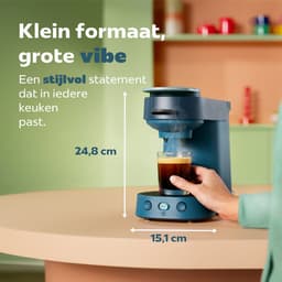 Philips Senseo Vibe Koffiepadmachine CSA225/00 - Compact - Keuze uit 1 of 2 Kopjes - Instelbare Intensiteit - Automatische Uitschakeling - Blauw — thumbnail 5
