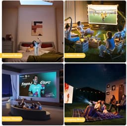 Mini Beamer met WiFi 6 en Bluetooth 5.2 – Android 11 – 200 ANSI – 4K Ondersteuning – 180° Draaibaar — thumbnail 4