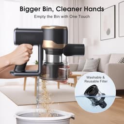 Draadloze Stofzuiger - Lichtgewicht Model - Snel Huis Schoon - Sterke Zuigkracht - 40 Min Werktijd - Goud — thumbnail 3