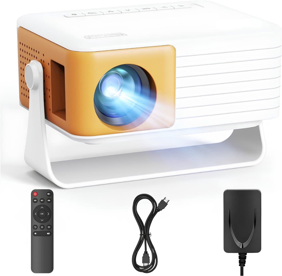 KAD® Draagbare Beamer - Draagbare Mini Beamer - Mini Projector - Wit - 14cm x 11cm x 6cm — afbeelding 1