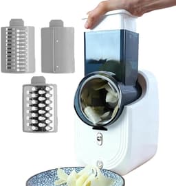 Elektrische Rasp - Keuken Snijmachine - Maaltijdvoorbereiding - Drie Snij Kegels - 15x18x15 cm - Wit — thumbnail 1