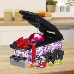 Groente Hakker - Keuken Gereedschap - Maaltijd Voorbereiding - 18-in-1 Functies - 33.4 cm Lengte - Zwart — thumbnail 4