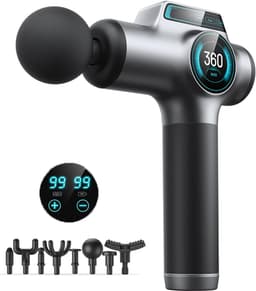 Massagepistool, diep weefsel rugmassager met 8 vervangende massagekoppen - impactmassagepistool voor sporters, voor pijnverlichting, ultrastille elektrische massageapparaat voor genezing, ontspanning — thumbnail 1