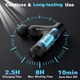 Spier Massage Apparaat - Herstel Gun - Spierontspanning Na Training - Verstelbare Lange Handgreep - 39.5 cm Lengte - Zwart — thumbnail 2