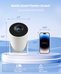 Mini projector 4K Full HD draagbaar met WiFi Bluetooth 5.4 180° draaibaar 200 inch scherm — thumbnail 2