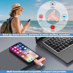 128GB Externe Geheugenstick voor Telefoon, Tablet en PC - USB-C & Lightning & USB 3.0 Flash Drive — thumbnail 3