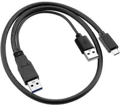 USB-C naar Dual USB Y-Kabel | Extra Stroom en Data voor Externe Harde Schijf en Laptop — thumbnail 3