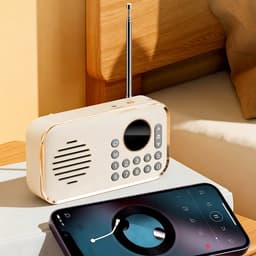 Retro radio - met Bluetooth-functie – Draagbare mini-luidspreker – Walkman-luidspreker – Ondersteunt MP3, USB, microSD-kaart, antenne en Bluetooth-luidspreker – Geschikt voor thuis, op kantoor en buitenshuis - 123*34*67 mm - 1200 mAh - Beige — thumbnail 5