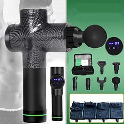Massage Gun - Spierontspanner Elektrisch - Spierherstel Bevorderen - 30 Snelheden LCD Touch - 6 Massagekoppen - Zilver — thumbnail 3