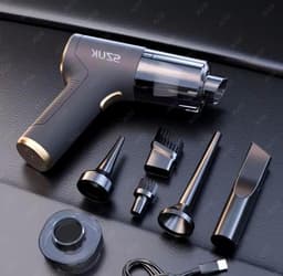 Draagbare Kruimeldief - Handstofzuiger Krachtig - Auto Huis Reinigen - 98000PA Zuigkracht - 4000 mAh Batterij - Mat Zwart — thumbnail 1