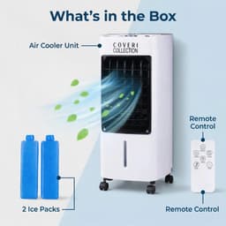 House Of Atelier - Luchtkoeler - Air Cooler - Ventilator - Luchtbevochtiger - Afstandbediening - 2 Koelelementen - Watertank 4L - 28x28x58cm — thumbnail 3