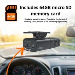 SnelShoppen - Faas Dashcam Auto Voor & Achter – 4K Dual Camera – 64GB Micro-SD – G-sensor, Nachtzicht, Parkeermodus & Loop Recording – Zwart — thumbnail 4