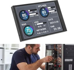 SnelShoppen - 3.5 Inch IPS USB Mini Scherm, Computer Temperatuur Monitor, PC CPU Gegevensweergave, USB C Onder-Display, PC Sensor Paneel, Temperatuurw — thumbnail 5