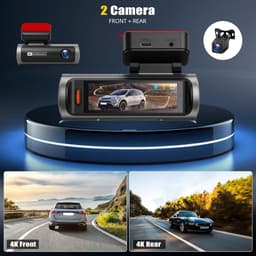 4K Dashcam - Zwart - 3,19 inch - Dubbel Camera Systeem met Nachtzicht - Voor Auto's — thumbnail 2