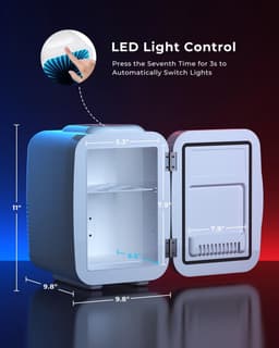 SnelShoppen - BEICHEN Mini Koelkast 20L - Perfect voor Camping, Feest, Keuken en Studenten - Energiezuinig en Compact - Wit — thumbnail 2