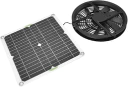 Zonnepaneel Afzuigventilator - Solar Ventilator Kit - Temperatuur Reguleren - Waterdicht Ontwerp - 10 Inch - Zwart — thumbnail 1
