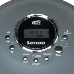 Lenco CD-400GY Discman - Draagbare CD-MP3 Speler met DAB+ en FM Radio - Anti-Shock bescherming en oplaadbare Batterij - Antraciet — thumbnail 3