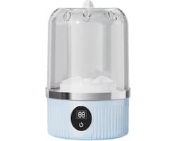QTTVBTNA - 1L Mini wasmachine - Kleine draagbare wasmachine - Voor baby- en ondergoed - USB-oplaadbaar - Compact & stil - Lichtblauw - 12.5x12.5x20.5cm - 1 stuk