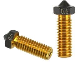 3D printer reserveonderdelen - 3D Printer Nozzles - 2-delige Vulkanische Messing Nozzles 0,6mm, Zonder Anti-borstkop, Geschikt voor 1,75mm 3D Printers