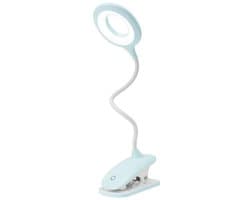 Klemlampen - LED Leeslamp Clip Kantoorlamp voor Kinder met Flexibele Hals USB Opladen E-readers Studie Werk, Blauw