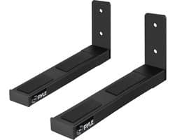 Pyle Speaker Muurbeugels – Set van 2, Verstelbare Stalen Armen (17–30 cm), Geschikt voor Soundbars & Luidsprekers tot 50 kg – Inclusief Montagemateriaal