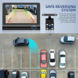 3 Camera Lens 4.0 In Auto DVR Dash Cam HD Dash Camera Dual Lens Video Recorder 1080P Black Box Cycle Dashcam Spiegel（Met 16G geheugenkaart） — thumbnail 2