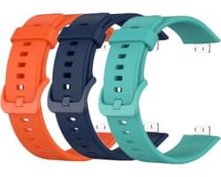 Daity 3-pack - Smartwatch bandjes 24 mm - Compatibel met Huawei Fit3 - Siliconen