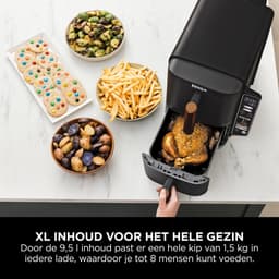 Ninja Double Stack XL Airfryer (SL400EUCP) – 9,5L – Verticale Airfryer met 2 Lades & 4 Bereidingsniveaus – Ruimtebesparend – 6 Functies – Incl. Tang – 8 Porties — thumbnail 9