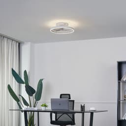 QAZQA maddy - Dimbare LED Plafondventilator met Verlichting | Lamp en Afstandsbediening - 1 lichts - Ø 50 cm - Wit - Woonkamer | Slaapkamer | Keuken — thumbnail 3