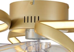 QAZQA mandy - Dimbare LED Plafondventilator met Verlichting | Lamp en Afstandsbediening - 1 lichts - Ø 60 cm - Messing - Woonkamer | Slaapkamer | Keuken — thumbnail 4