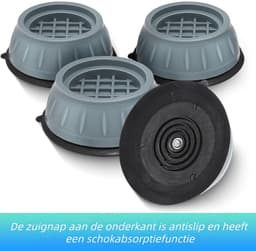8-delige voetsteunen voor wasmachines - voor schokbestendigheid, bescherming tegen loopgeluiden en geluidsreductie - grijs — thumbnail 5