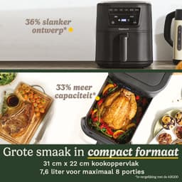 Cuisinart - Compact Max AFS80BL Airfryer - Heteluchtfriteuse XXL 7,6 L 2000W - Tot 8 porties - 7 programma's - Keramische antiaanbaklaag - Zwart — thumbnail 3