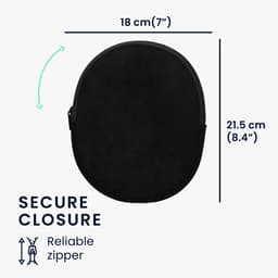 kwmobile headset case geschikt voor Anker Soundcore Q20i hoes - 22,5 x 17 cm - Koptelefoon cover met rits - Neopreen en ribfluweel - In zwart — thumbnail 7