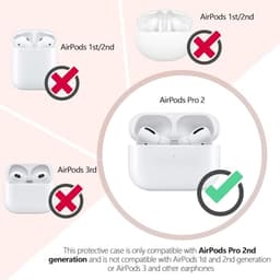 Cute Case Compatible with Airpods Pro 2, Black Whisker Cat Design, Soft Shockproof Silicone Case with Carabiner Compatible with Airpods Pro 1 and 2, Funny 3D Design — thumbnail 4