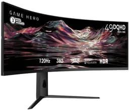 GAME HERO® 49 inch DQHD Curved Gaming Monitor - 120Hz - 3ms - VA (E-LED) — thumbnail 3