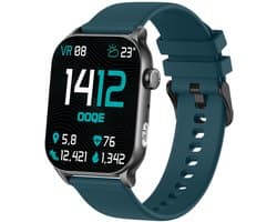 OOQE WATCH PRO 8 - Smartwatch Heren en Dames | Geschikt voor iOS en Android | AMOLED | Notificaties | Gezondheidsanalyse | Sportanalyse | GPS Koppeling | Bellen | Muziek/Audio Luisteren | Ergonomisch | Nederlandstalig | Groen