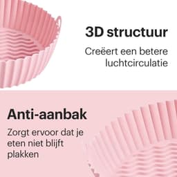 HipWare - Airfryer Siliconen mandje - Antiaanbaklaag - Vaatwasserbestendig - Rond - Roze — thumbnail 5