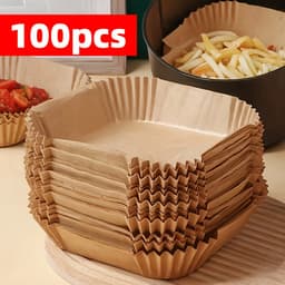 Livé® Airfryer Papiertjes 100 stuks – Anti-aanbak & Vetvrij – Voor Bakken & Grillen — thumbnail 3