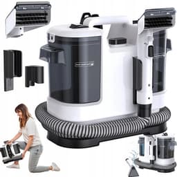 Tapijtreiniger met Zuigfunctie - Stofzuiger - 450W Motor & 12KPa Zuigkracht - Dubbele Tank voor Vloeistof en Vuil - Draagbaar voor Bank en Auto - Professionele Vlekverwijderaar — thumbnail 1