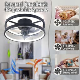 Moderne Dimbare Plafondventilator met Verlichting en Afstandsbediening - Stille en Efficiënte Ventilator voor Slaapkamer en Eetkamer — thumbnail 1