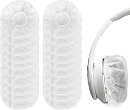 Elastische Hygienehoesjes hoofdtelefoon - 100 stuks - niet-geweven stof hoofdtelefoon covers - vervangende Hygienehoesjes hoofdtelefoon - elastisch stretch - universeel - cover hoes 11cm - voor thuis, sport en kantoor - Wit — thumbnail 1