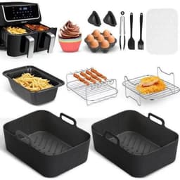 Daity 12-delige - Airfryer accessoires - Geschikt voor Ninja Airfryer Accessoires - Voor SL400EU - AF300EU - AF400EU - AF140EU - AF500EU - Rechthoekig — thumbnail 1
