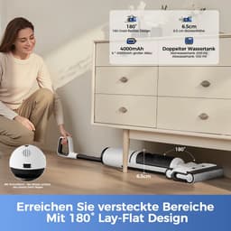 Draadloze nat- en droogstofzuiger W15 Pro - 3-in-1 zuig- en dweilfunctie - 18 kPa krachtige zuigkracht - zelfreinigend systeem - zelfdroogfunctie - HEPA-filter - LCD-display - turboborstel - tot 35 min werktijd - randreiniging <5 mm — thumbnail 4