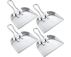 Set van 4 Heavy Duty Metalen Stofpannen - Uitstekende Reinigingsoplossing voor Thuis en Commercieel Gebruik